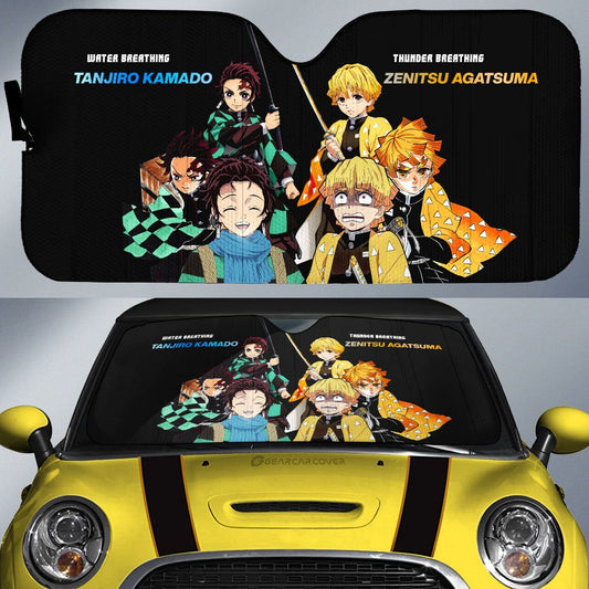 Tanjiro And Zenitsu Car Sunshade Custom