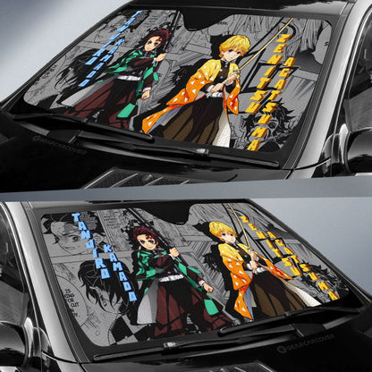 Tanjiro And Zenitsu Car Sunshade Custom Mix Mangas