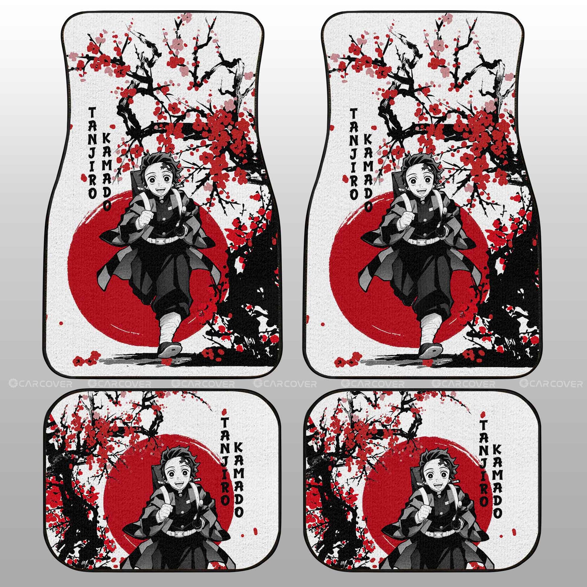 Demon Slayer Car Mats Tanjiro Car Floor Mats Japan Style Anime Demon Slayer Car Floor Mats