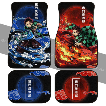 Demon Slayer Car Mats Tanjiro Car Floor Mats Water And Sun Breathing Skill Anime Demon Slayer Car Floor Mats