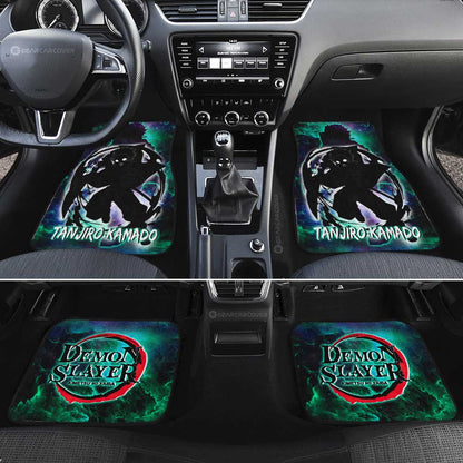 Demon Slayer Car Mats Tanjiro Kamado Car Floor Mats Demon Slayer Anime Silhouette Style Floor Mats