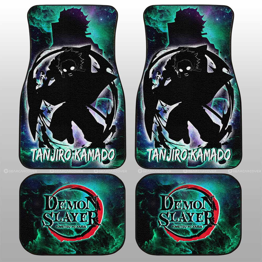 Demon Slayer Car Mats Tanjiro Kamado Car Floor Mats Demon Slayer Anime Silhouette Style Floor Mats