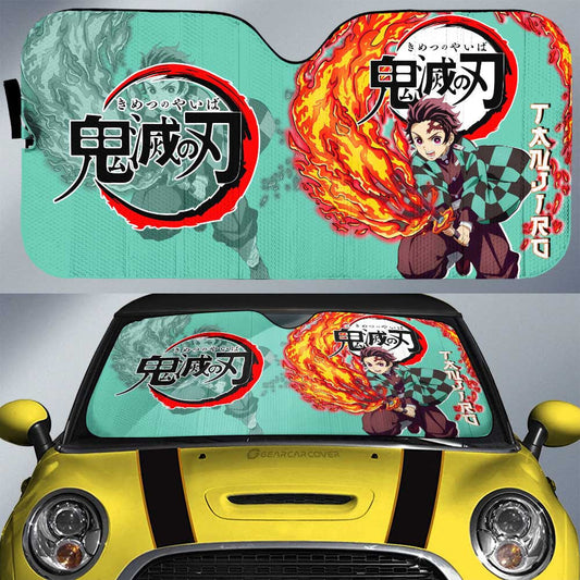 Tanjiro Kamado Car Sunshade Custom Demon Slayer Anime Car Accessories