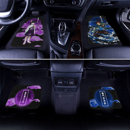 Demon Slayer Car Mats Tanjiro & Kanao Car Floor Mats Demon Slayer Anime Car Interior Floor Mats