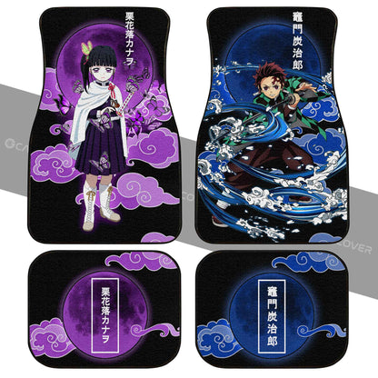 Demon Slayer Car Mats Tanjiro & Kanao Car Floor Mats Demon Slayer Anime Car Interior Floor Mats