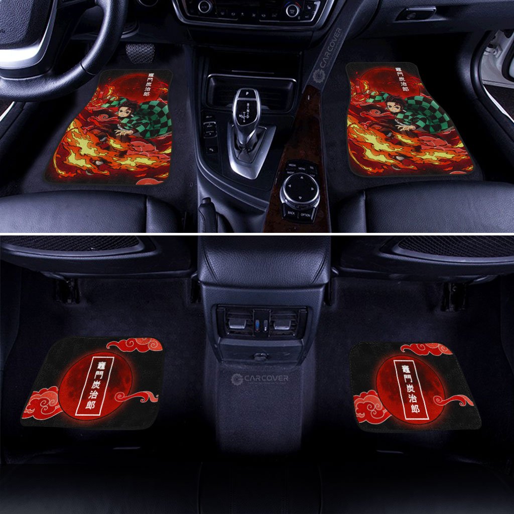 Demon Slayer Car Mats Tanjiro Sun Breathing Car Floor Mats Demon Slayer Car Floor Mats