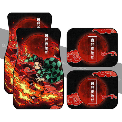 Demon Slayer Car Mats Tanjiro Sun Breathing Car Floor Mats Demon Slayer Car Floor Mats