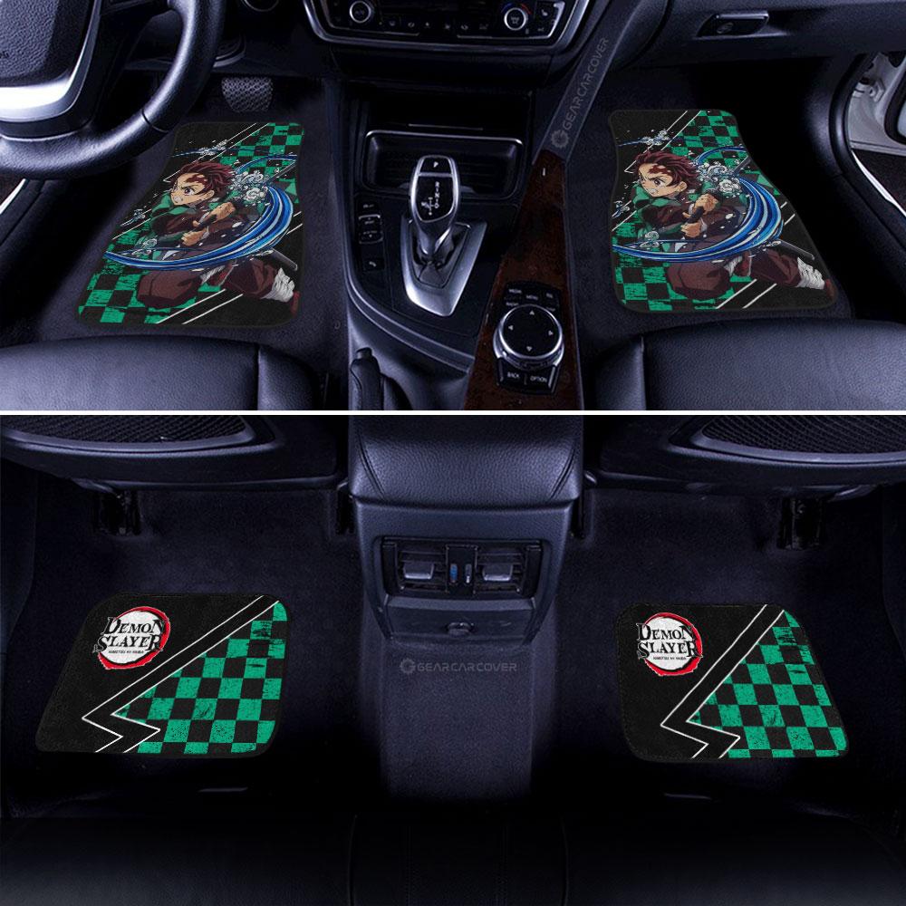 Demon Slayer Car Mats Tanjiro Water Car Floor Mats Breathing Skill Car Floor Mats