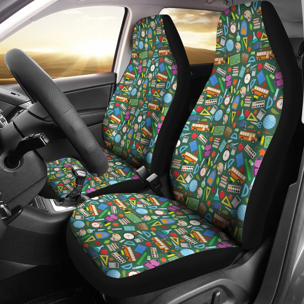 Teacher Car Seat Covers Teaching School Items Pattern Seat Covers Colorful