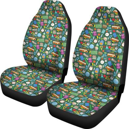 Teacher Car Seat Covers Teaching School Items Pattern Seat Covers Colorful