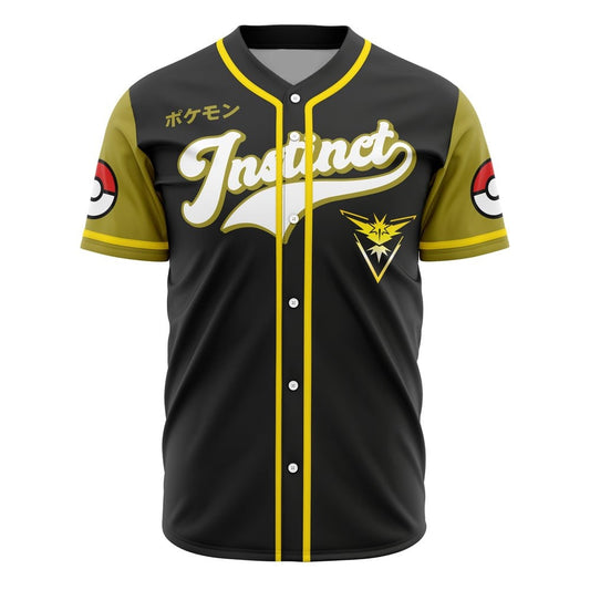 PKM Baseball Jersey Team Instinct PKM Jersey Shirt Black Yellow Unisex Adult New Release