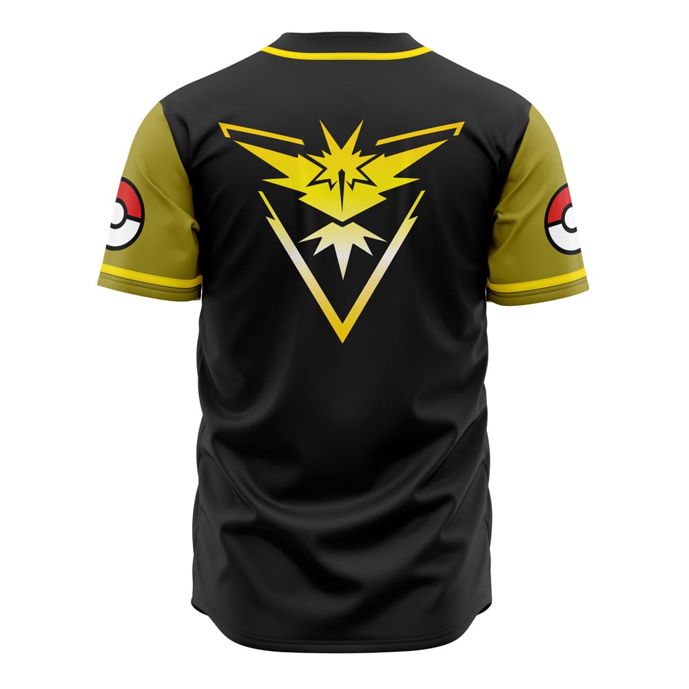 PKM Baseball Jersey Team Instinct PKM Jersey Shirt Black Yellow Unisex Adult New Release