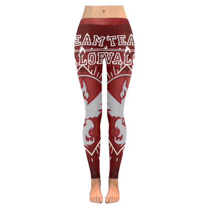 PKM Leggings Team Valor Moltres Bird Symbol High Waisted Legging Red For Women