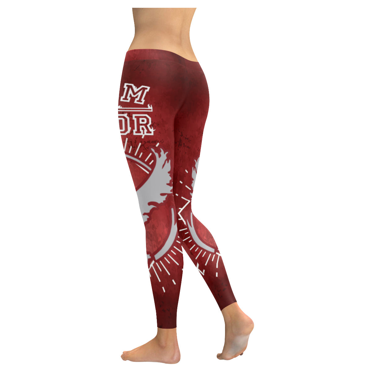 PKM Leggings Team Valor Moltres Bird Symbol High Waisted Legging Red For Women