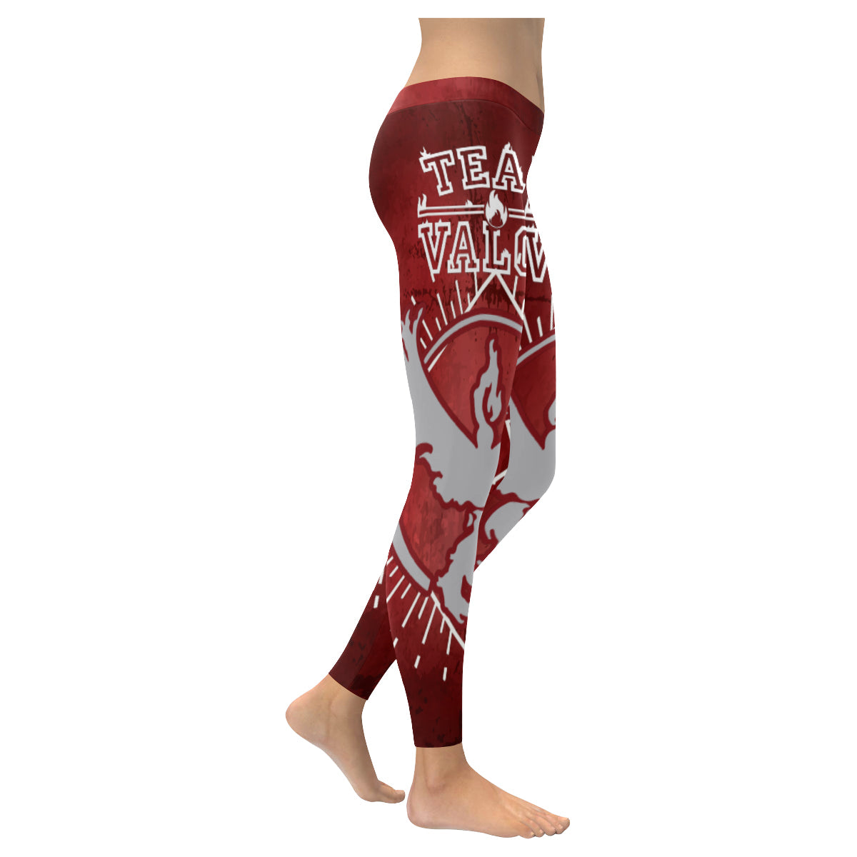 PKM Leggings Team Valor Moltres Bird Symbol High Waisted Legging Red For Women