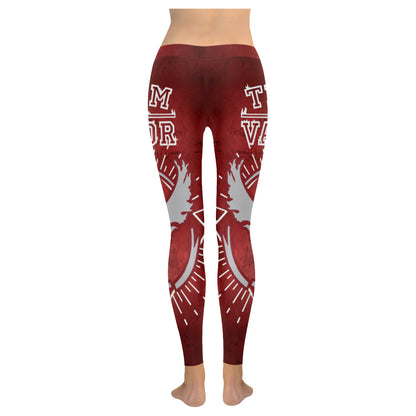 PKM Leggings Team Valor Moltres Bird Symbol High Waisted Legging Red For Women