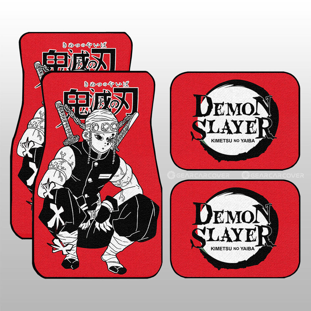 Demon Slayer Car Mats Tengen Uzui Car Floor Mats Car Manga Style For Fans Floor Mats