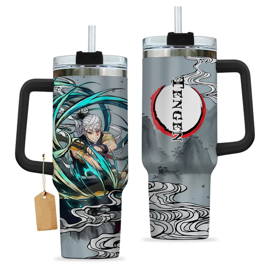 Demon Slayer 40 Oz Tumbler Tengen Uzui Sound Breathing Tumbler 40 Oz Gray