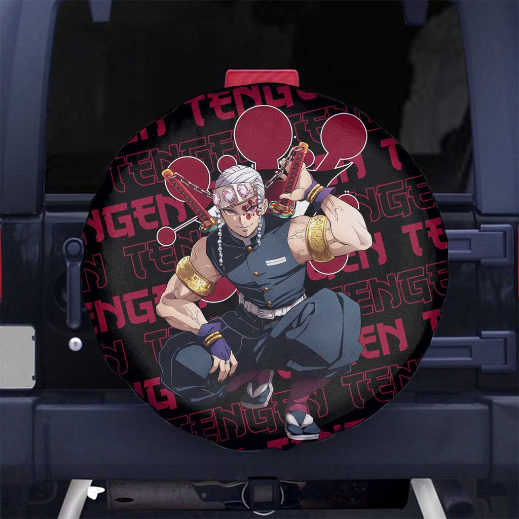 Demon Slayer Spare Tire Cover Demon Slayer Tengen Uzui Graphic Tire Covers Black Red