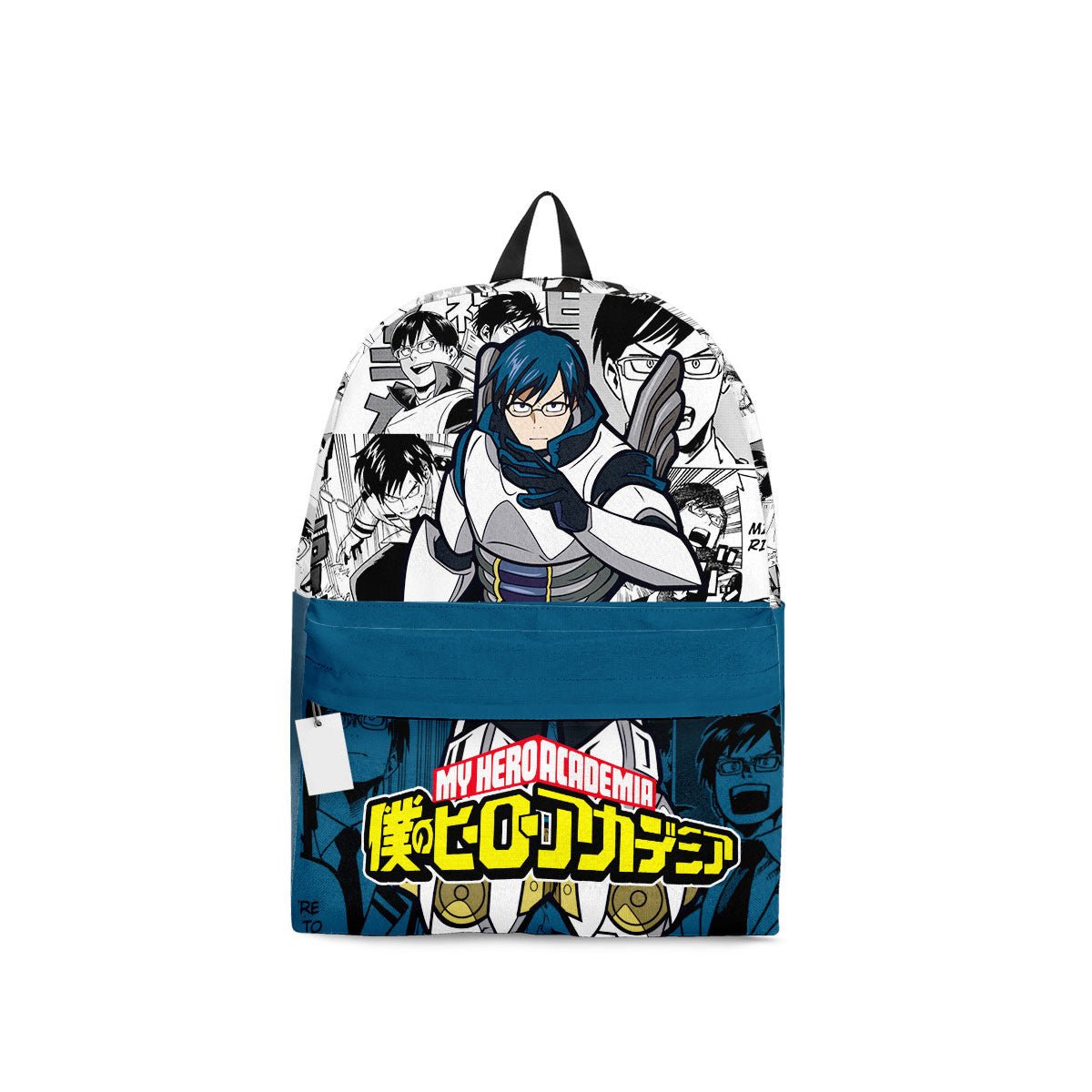 My Hero Academia Backpack Tenya Ida Manga Pattern Backpacks Gray Blue
