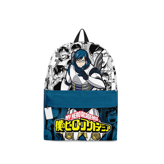 My Hero Academia Backpack Tenya Ida Manga Pattern Backpacks Gray Blue