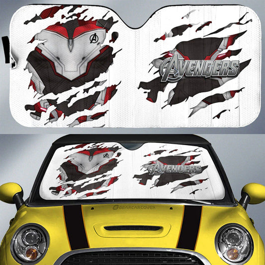 MV Car Sun Shade The Avengers Uniform Suit Winshield Sun Shade Black White