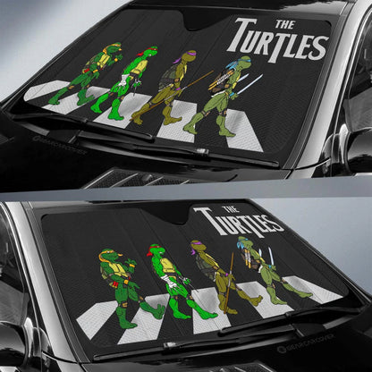 TMNT Car Sun Shade The Turtles Crosswalk Abbey Road Winshield Sun Shade Black White