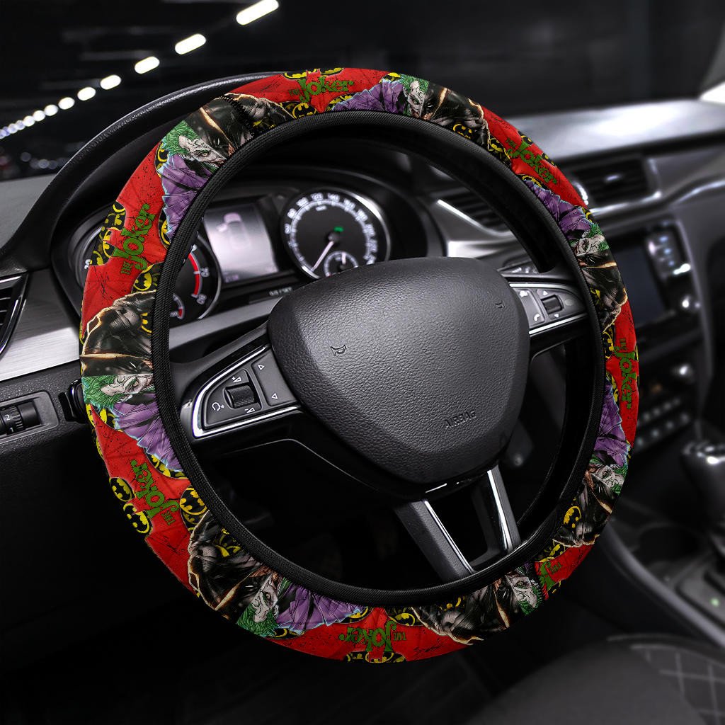 Batman Steering Wheel Cover The Batman And Joker Pattern Driving Wheel Cover Red