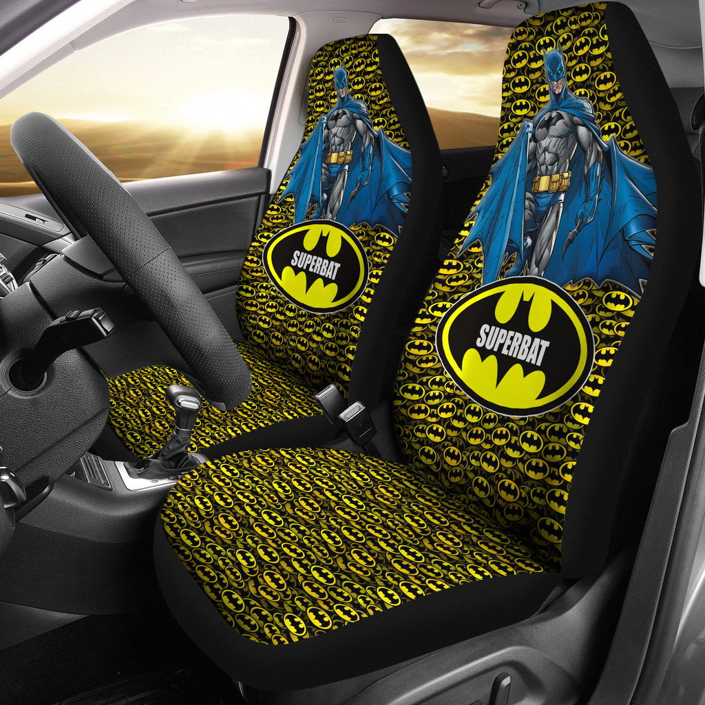 Batman Car Seat Covers Superbat Batman Graphic Symbol Pattern Seat Covers Yellow Black