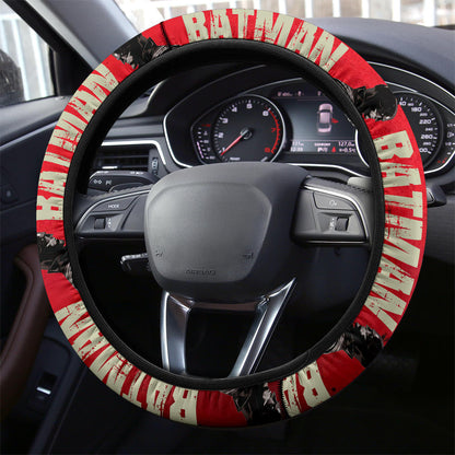 Batman Steering Wheel Cover The Batman Name And Graphic Driving Wheel Cover Red