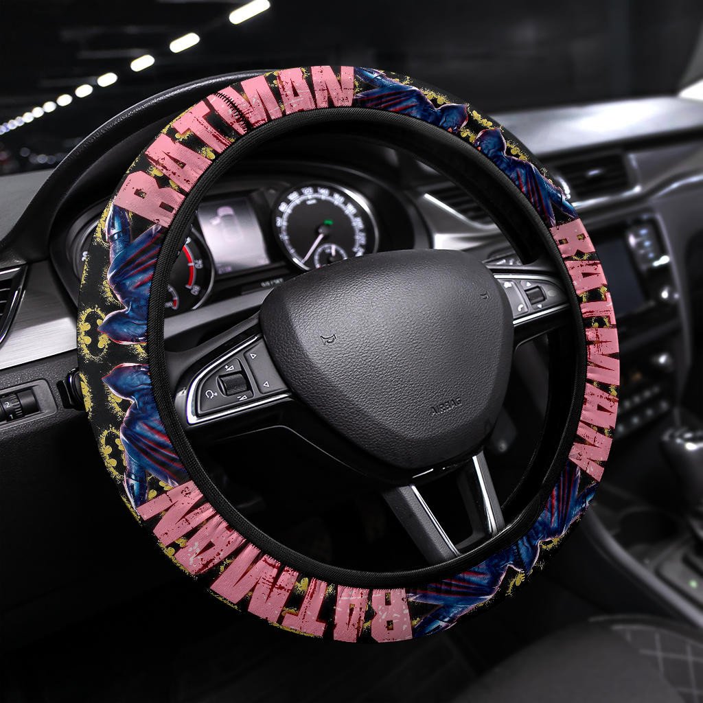 Batman Steering Wheel Cover The Batman Hero Graphic Driving Wheel Cover Blue Pink