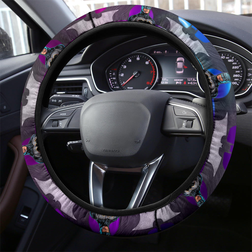 Batman Steering Wheel Cover The Batman Graphic Pattern Driving Wheel Cover Purple Gray