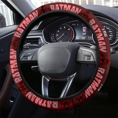 Batman Steering Wheel Cover The Batman Hero Graphic Pattern Driving Wheel Cover Red