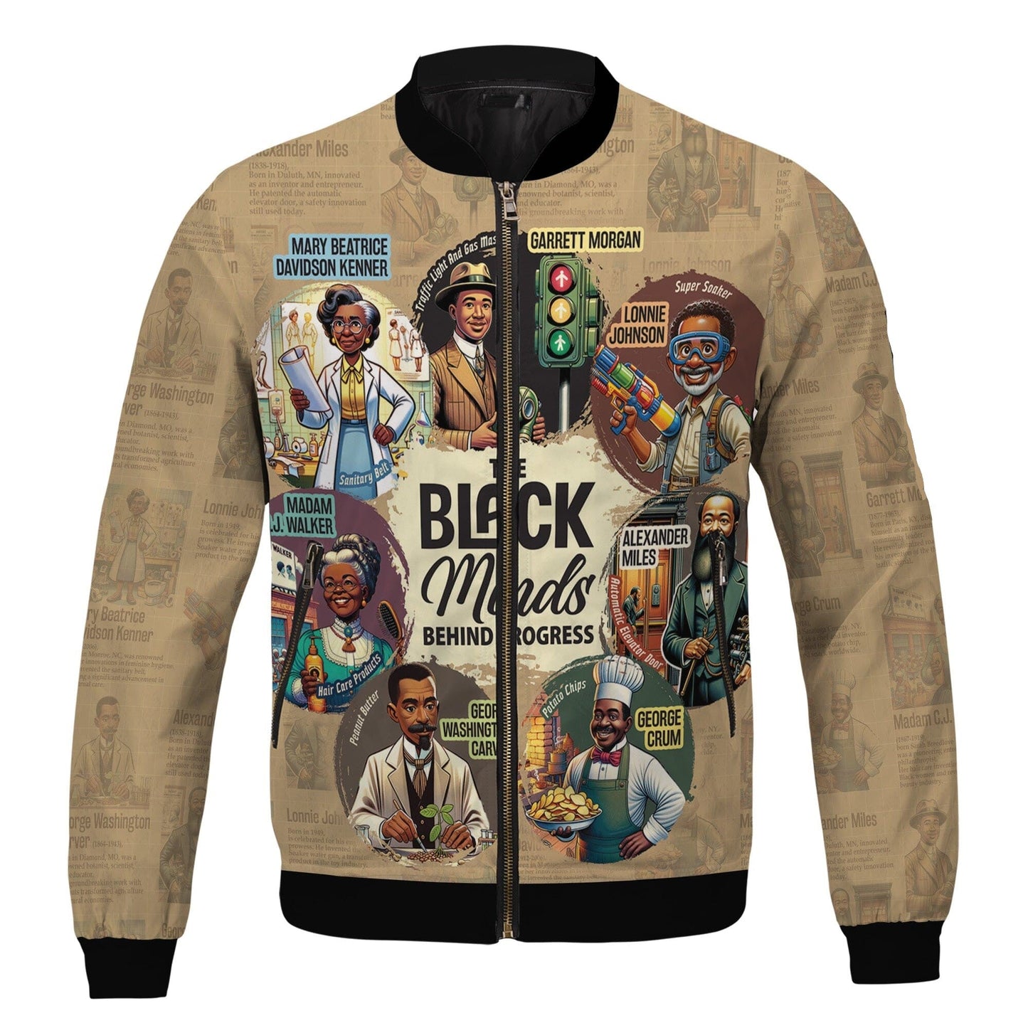 Africa Americans Bomber Jacket The Black Minds Behind Progress Bomber Brown Unisex