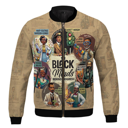 Africa Americans Bomber Jacket The Black Minds Behind Progress Bomber Brown Unisex