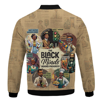 Africa Americans Bomber Jacket The Black Minds Behind Progress Bomber Brown Unisex