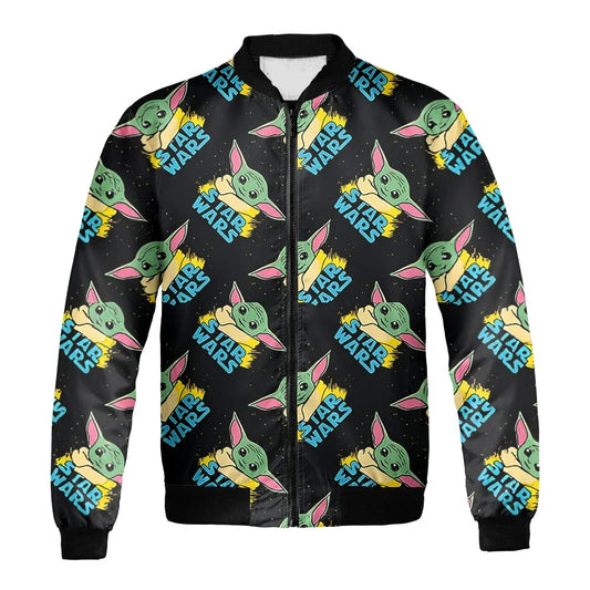 SW Bomber Jacket SW BaBy Grogu Pattern Bomber Black Unisex