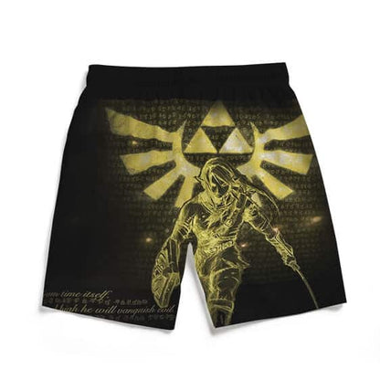 The Legend Of Zelda Shorts Legend Of Zelda Link Graphic Beach Shorts Black Yellow