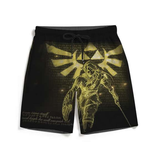 The Legend Of Zelda Shorts Legend Of Zelda Link Graphic Beach Shorts Black Yellow