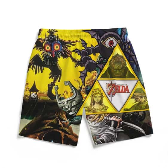 The Legend Of Zelda Shorts Legend Of Zelda Link Zelda And Ganon Beach Shorts Yellow