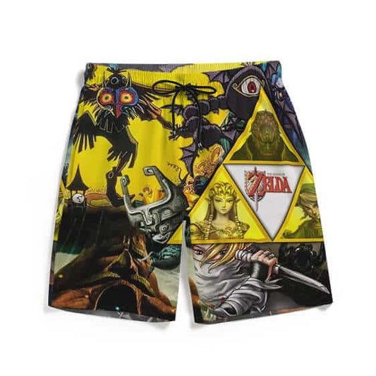 The Legend Of Zelda Shorts Legend Of Zelda Link Zelda And Ganon Beach Shorts Yellow