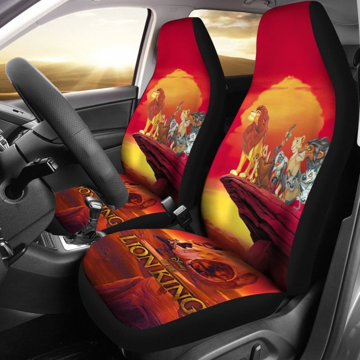 LK Car Seat Covers LK Full Characters Graphic Seat Covers Orange