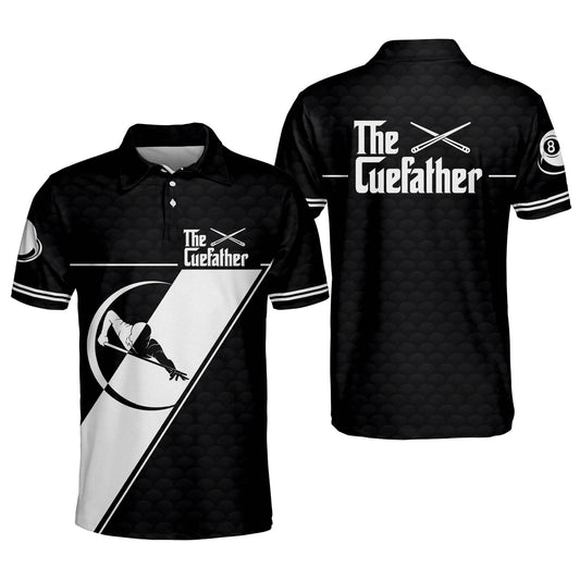 Billard Polo Shirt The Cue Father Billiard Boys Polo Shirts Black White