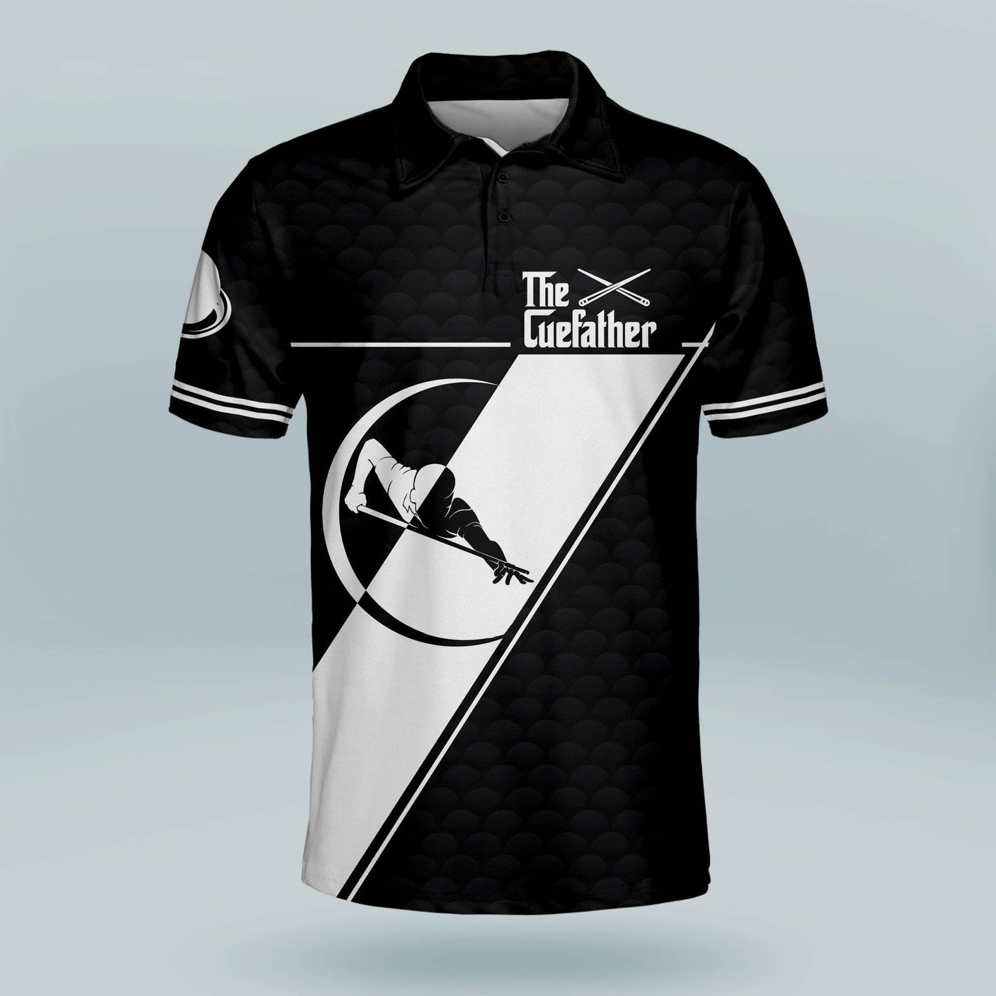 Billard Polo Shirt The Cue Father Billiard Boys Polo Shirts Black White