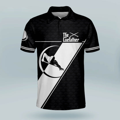 Billard Polo Shirt The Cue Father Billiard Boys Polo Shirts Black White
