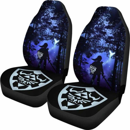 The Legend Of Zelda Car Seat Covers Link Silhouette The Shield Graphic Seat Covers Black Blue