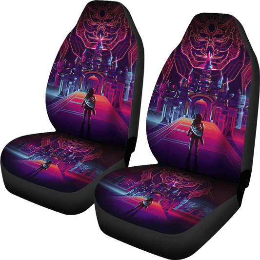 The Legend Of Zelda Car Seat Covers Link In Front Of Castle Seat Covers Pink