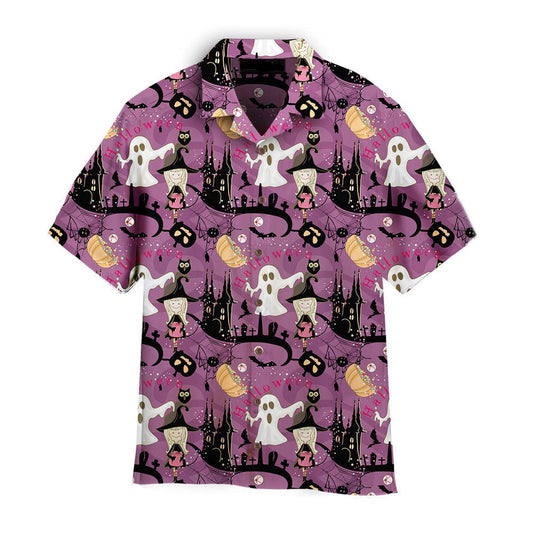 Halloween Hawaii Shirt The Witch Haunted Castle Halloween Hawaiian Shirt Purple Unisex