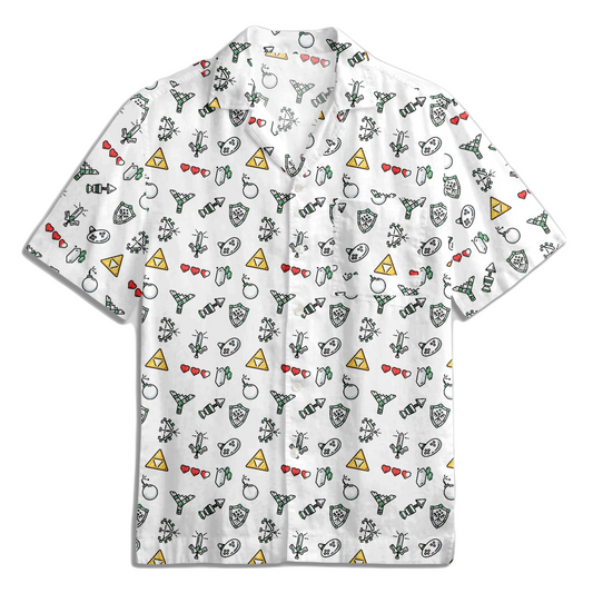 Legend Of Zelda Hawaii Shirt Legend Of Zelda Items Pattern Hawaiian Shirt White Unisex