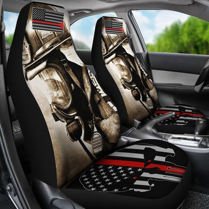 Firefighter Car Seat Covers American Flag Firefighter Graphic Seat Covers Black Brown